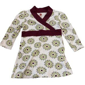 Tea Collection Vintage Red Label Dress 12-18 Mos Wrap Style Floral Burgundy